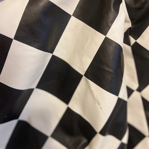 Rare Off-White Checkered Faux Leather Jacket - Picture 6 of 6